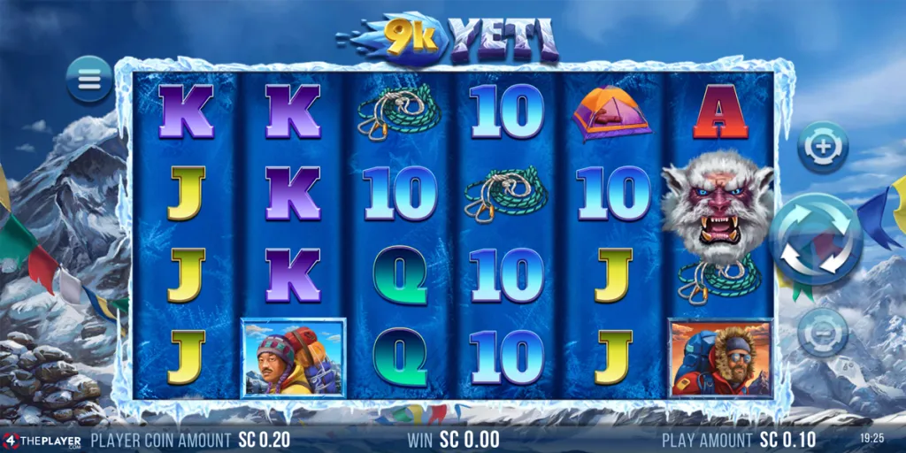 Player spinning the reels of the 9K Yeti slot game at a New York social casino