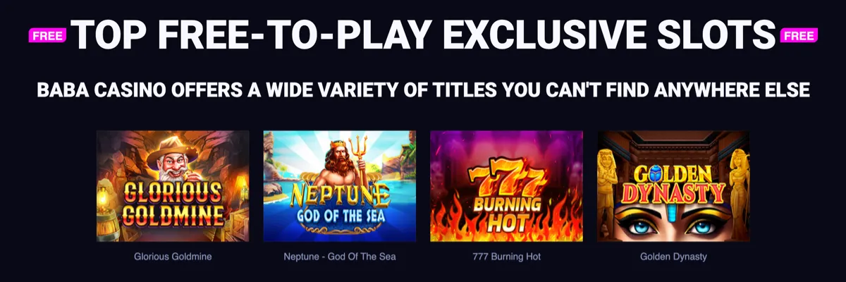 Baba Casino's exclusive slots