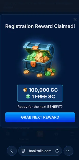BankRolla promotion box for the Registration Reward bonus