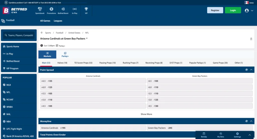 Betfred Betting Options