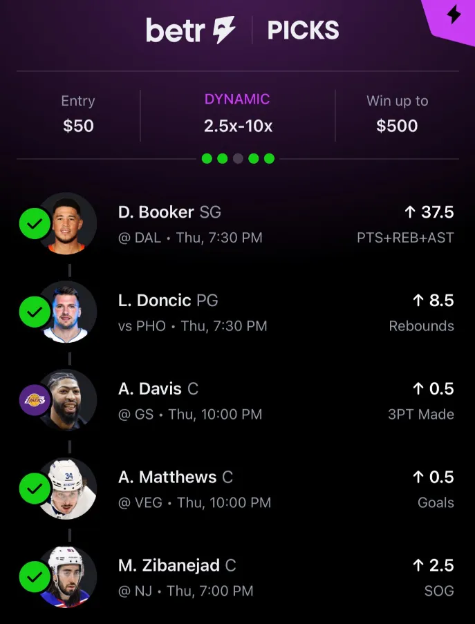 Betr Picks Fantasy Contests