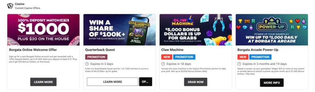 Borgata Online Casino promotions page