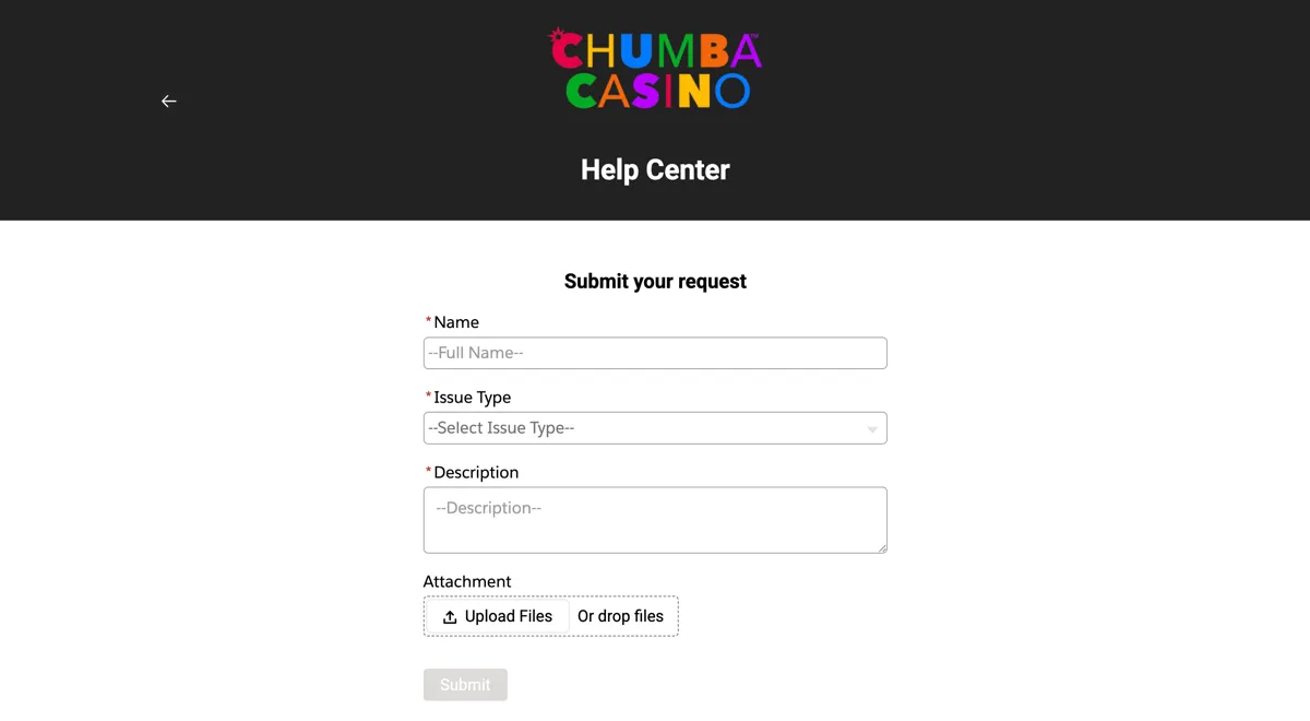 Chumba Casino help center