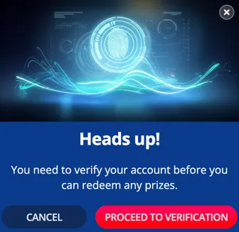 Coinz.us identity verification requirement for prize redemptions