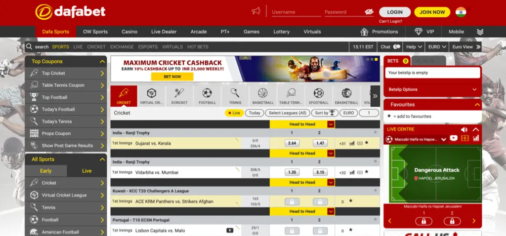 Dafabet Sports Betting Markets