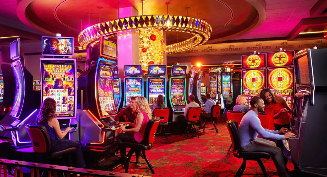 Derby City Gaming venue in Kentucky with slot-like machines on the casino floor