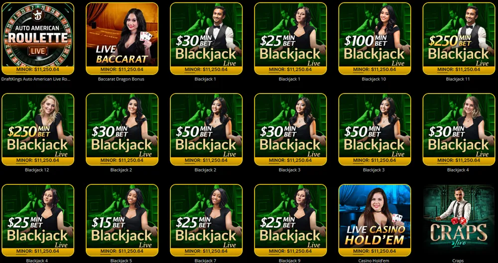 DraftKings Casino live dealer games