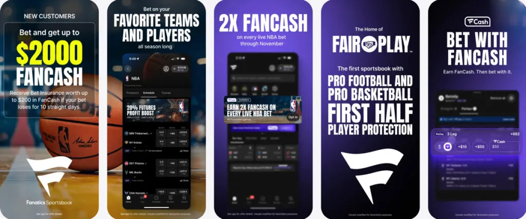 Fanatics Sportsbook app interface on a mobile phone