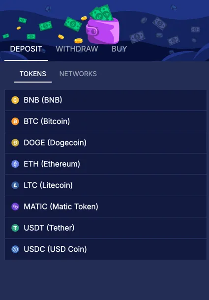 Flush.com Crypto Deposits