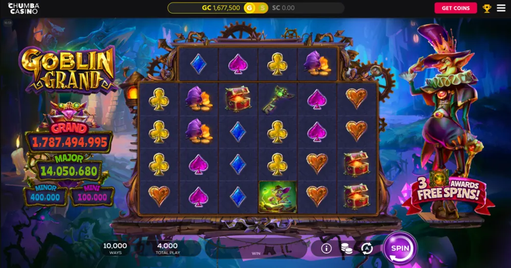 Goblin Grand slot played on Chumba website