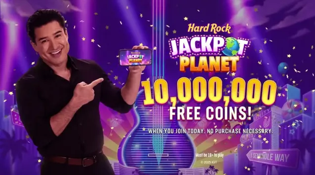 Hard Rock Jackpot Planet no-deposit bonus offering 10 million free Coins