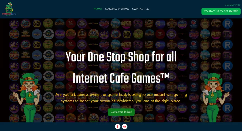 Internet Cafe Games website, the software provider behind Ultra Panda Mobi