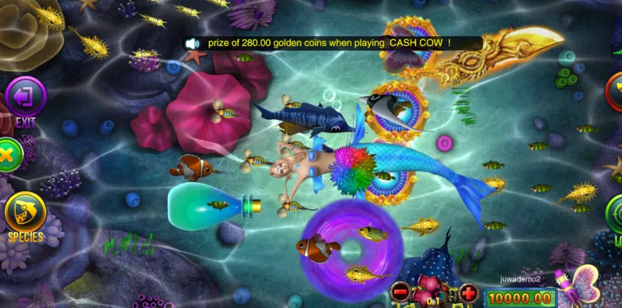 Juwa 777 fish shooting game with targets on screen