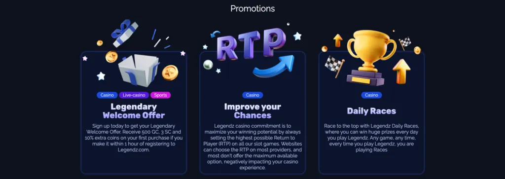 Legendz Casino Promotions