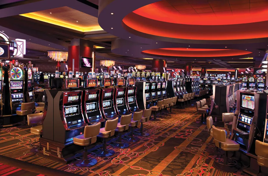 Slot machines on the casino floor at Live! Casino &amp; Hotel Maryland