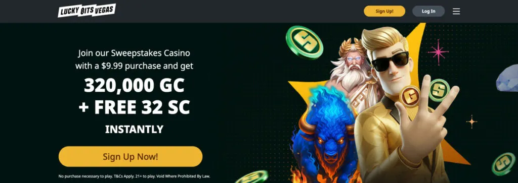 Lucky Bits Vegas welcome offer, including the 200% first-purchase bonus