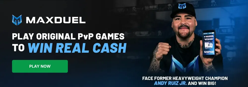 Andy Ruiz Jr. promoting MaxDuel in an advertisement