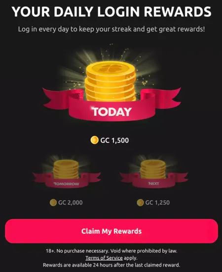 McLuck's daily login bonus
