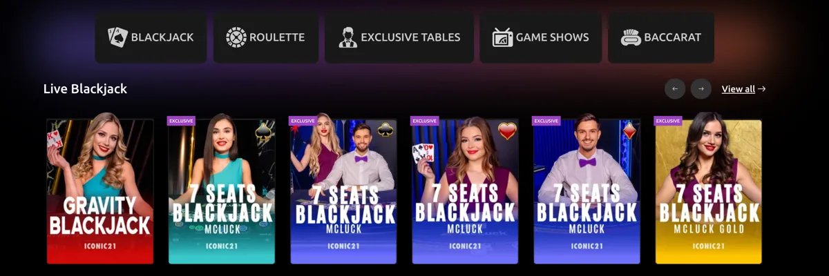 McLuck live dealer games