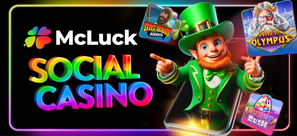 McLuck Casino promo showing slot games and mobile compatibility