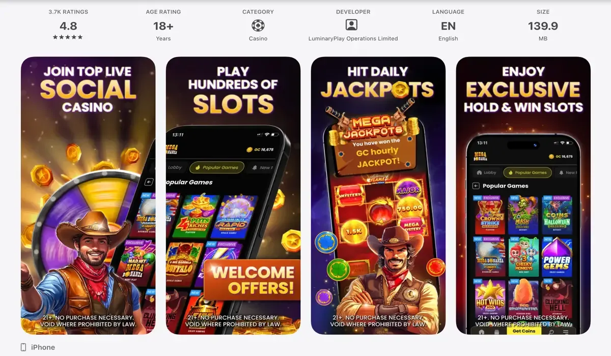 Mega Bonanza mobile app for iPhone