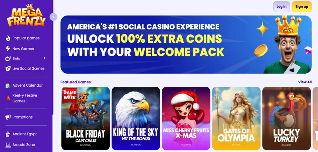 Mega Frenzy, a new social casino available in Arkansas