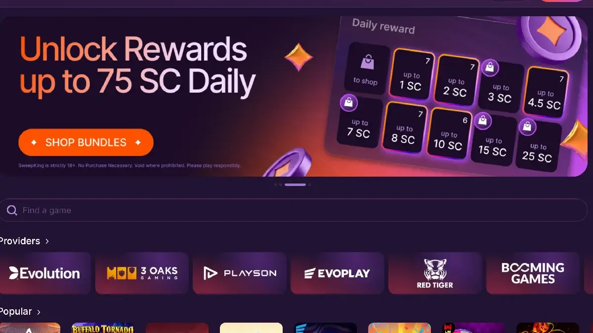 SweepKing No Deposit Bonus 2026