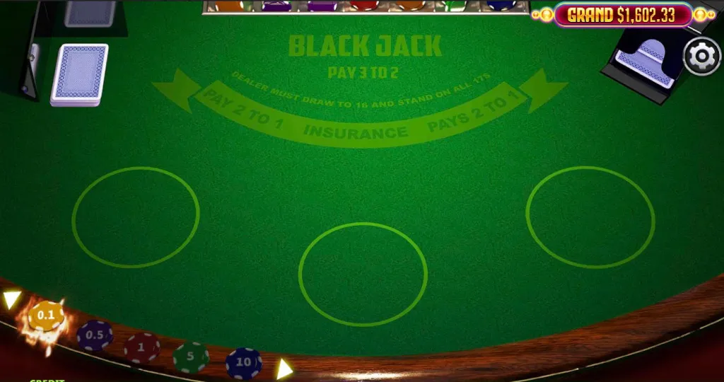 Blackjack hand being played on the Panda Master app
