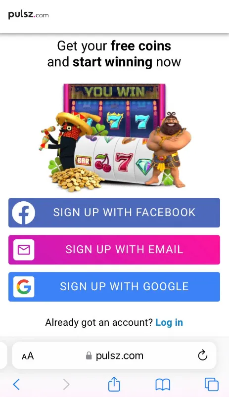 Pulsz Casino Sign Up