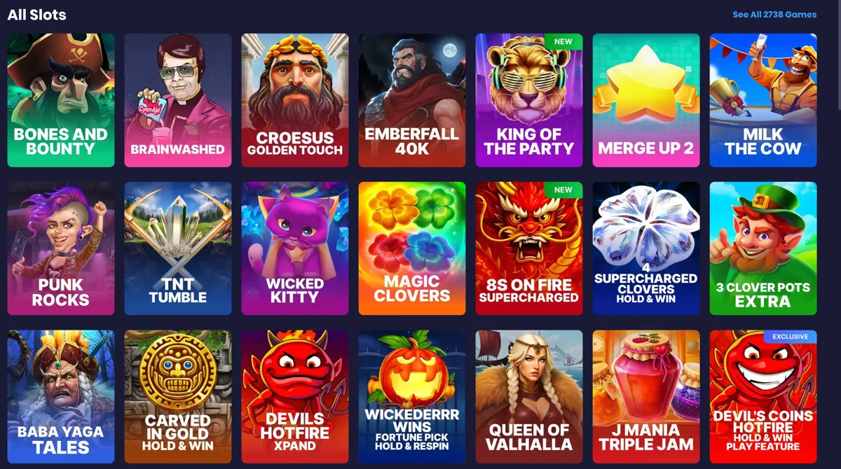 Spree Casino slot game selection