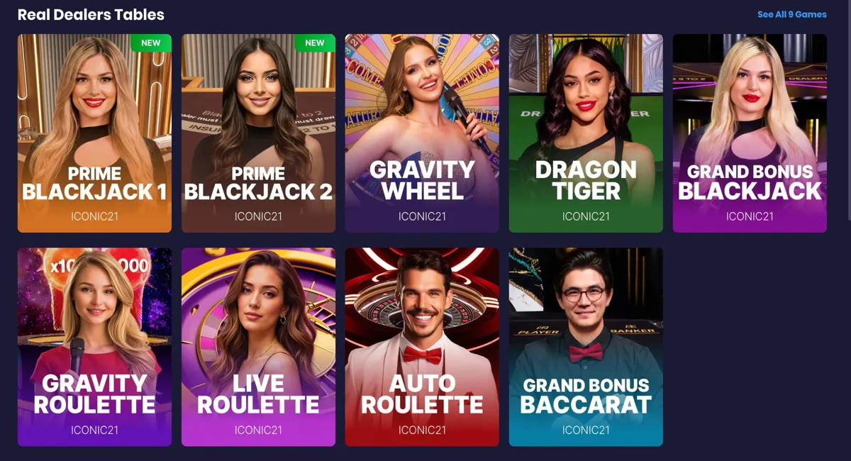 Spree Casino live dealer games