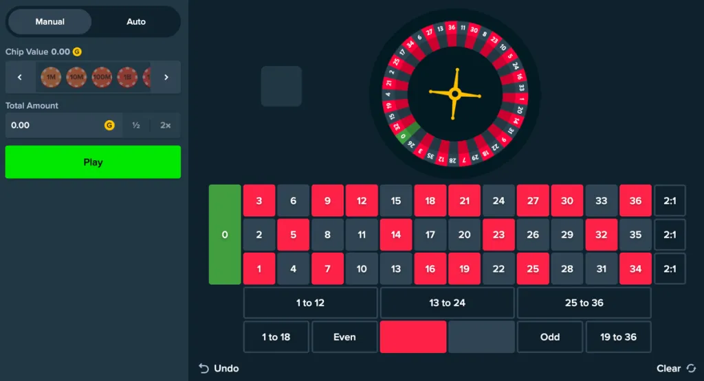 Player spinning the roulette wheel at Stake.us, a popular sweepstakes casino in Nebraska