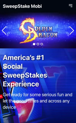 Sweepstakes Mobi website homepage