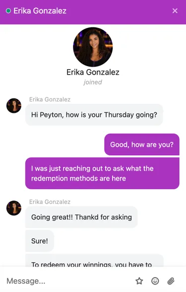 My live chat customer support experience on Thrill Coins