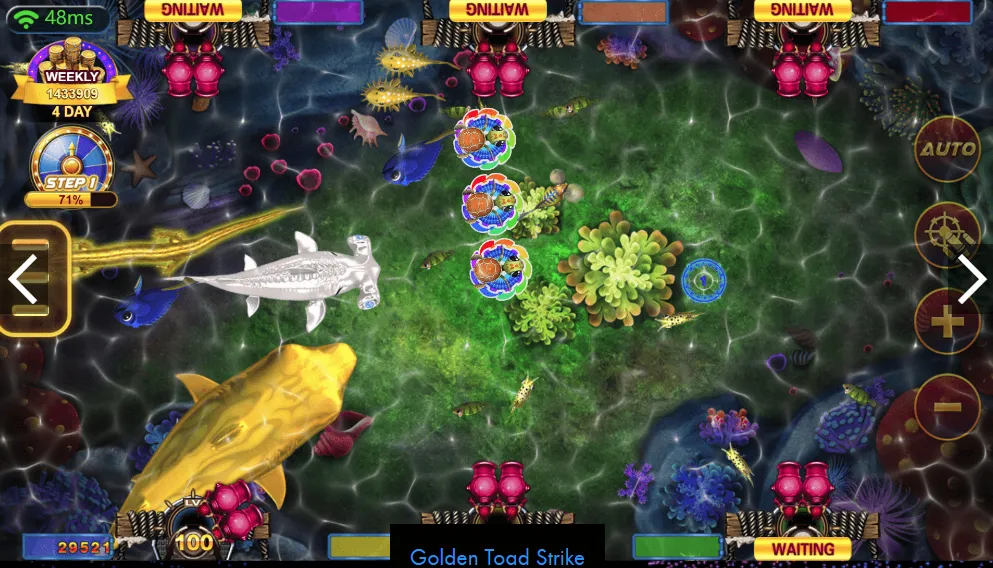 Golden Toad Strike fish game being played on Ultra Panda 777