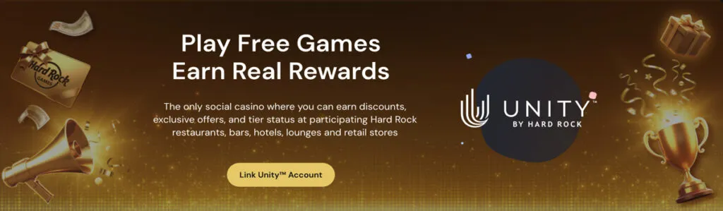 Unity by Hard Rock account linking in Hard Rock Jackpot Planet app