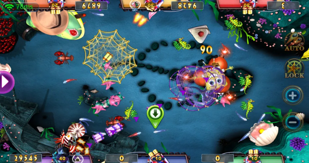 Fishing game being played on the Vblink 777 app
