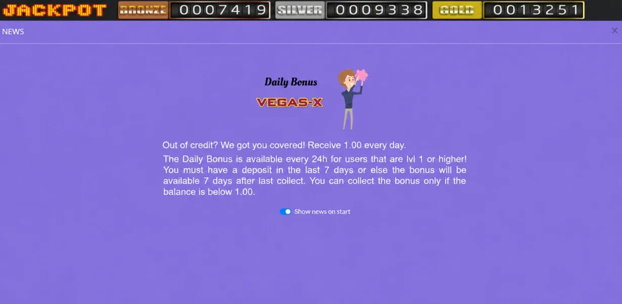 Vegas X Daily Bonus