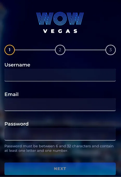 WOW Vegas Username &amp; Password