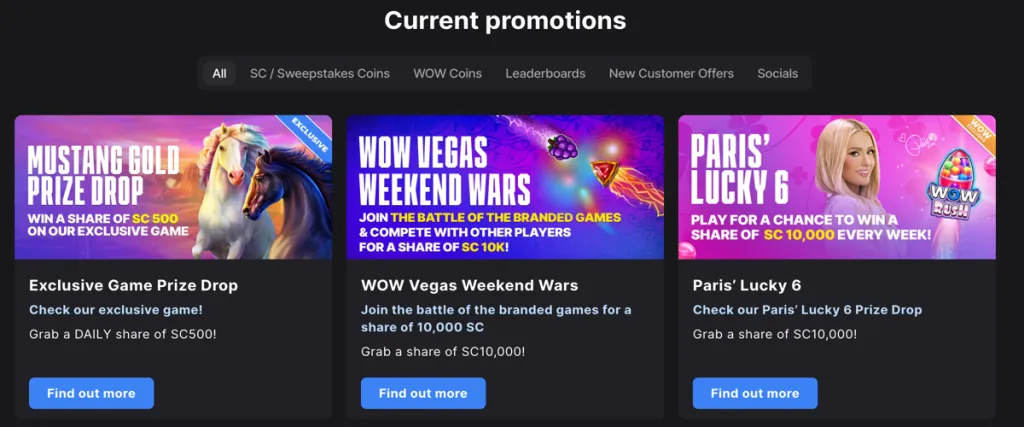 WOW Vegas Latest Promotions