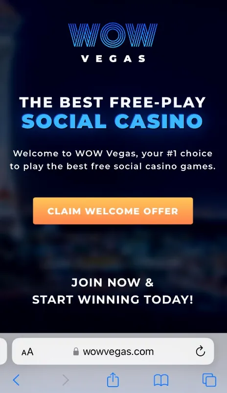 WOW Vegas Sign Up Process