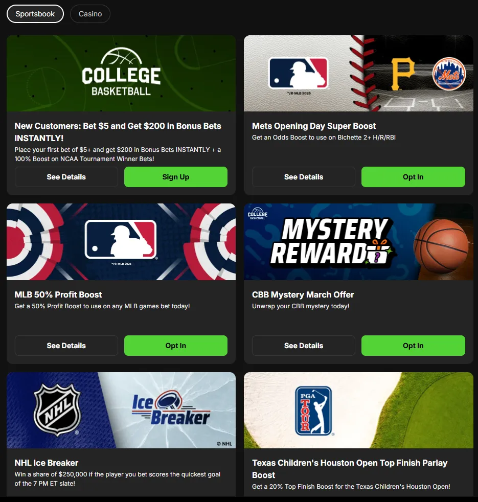 DraftKings promos