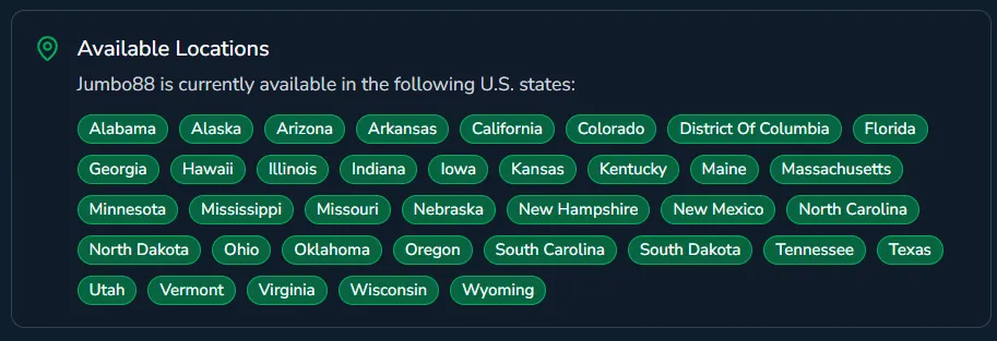 jumbo88 casino legal states list
